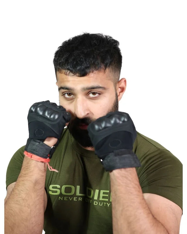 Half Tactial Gloves Black